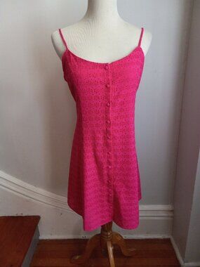 BP PINK EYELET SPAGHETTI STRAPS MINI DRESS